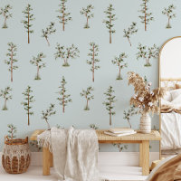 Motif de forêt d'arbres verts