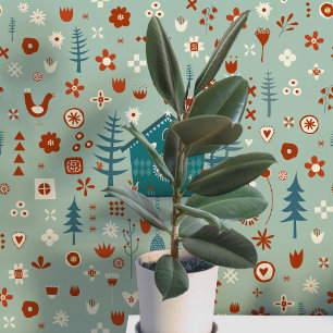 Papier Peint Motif de forêt scandinave