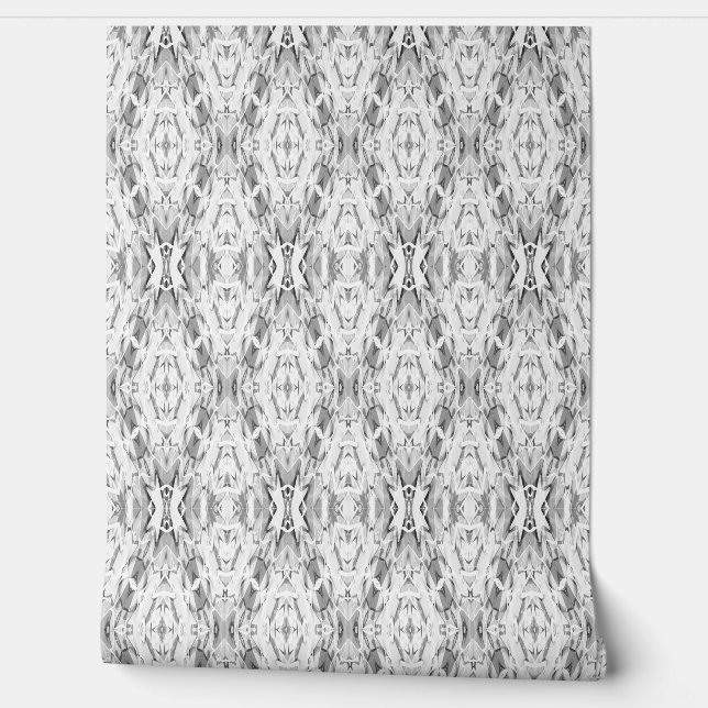 Papier Peint Motif de géométrie abstraite gris clair (Déroulement)