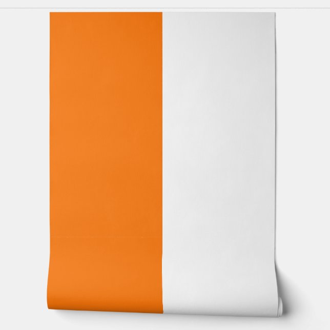 Papier Peint Motif de grandes bandes verticales blanches orange (Déroulement)