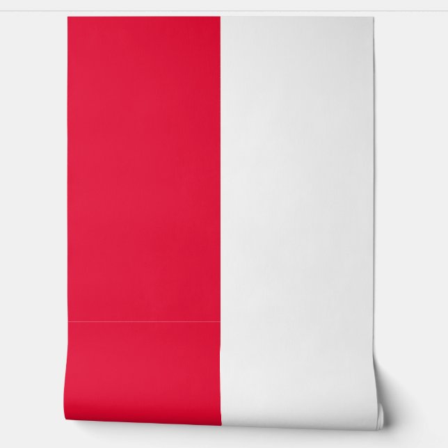 Papier Peint Motif de grandes bandes verticales en blanc rouge (Déroulement)