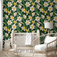 Motif de jonquilles blanches
