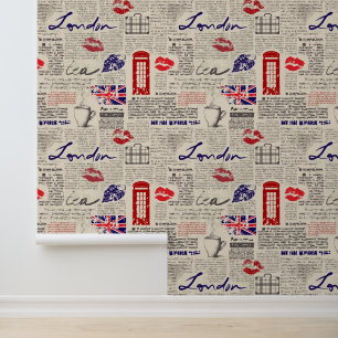 Papier Peint Motif de journal londonien