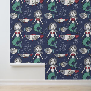 Papier Peint Motif de la mignonne sirène
