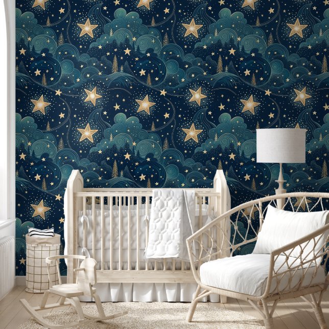 Papier Peint Motif de la Nuit étoilée (Enfants)