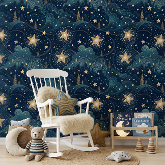 Papier Peint Motif de la Nuit étoilée