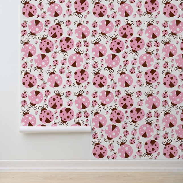 Papier Peint Motif De Ladybugs, Mignons Ladybugs, Pink Ladybugs (Application)