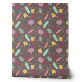 Papier Peint motif de légumes colorés