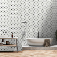 Motif de luxe en marbre gris blanc géométrique