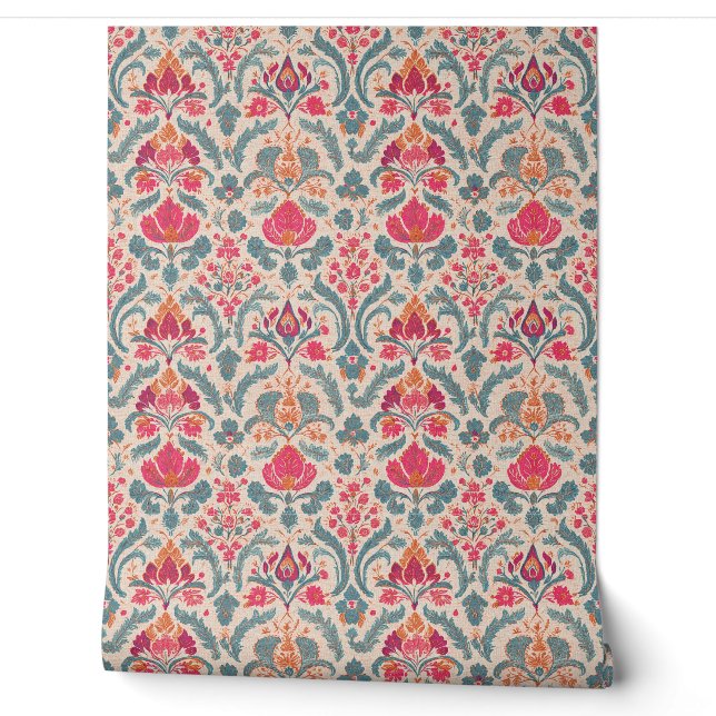 Papier Peint Motif de médaillon floral (Déroulement)