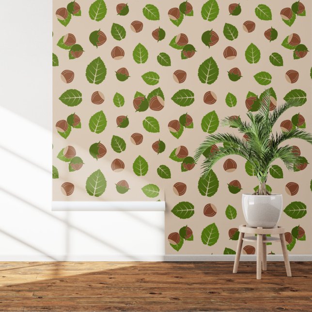 Papier Peint Motif de noisettes (Hazelnuts Pattern Wallpaper)