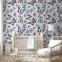 Motif de papillons colorés rétro.