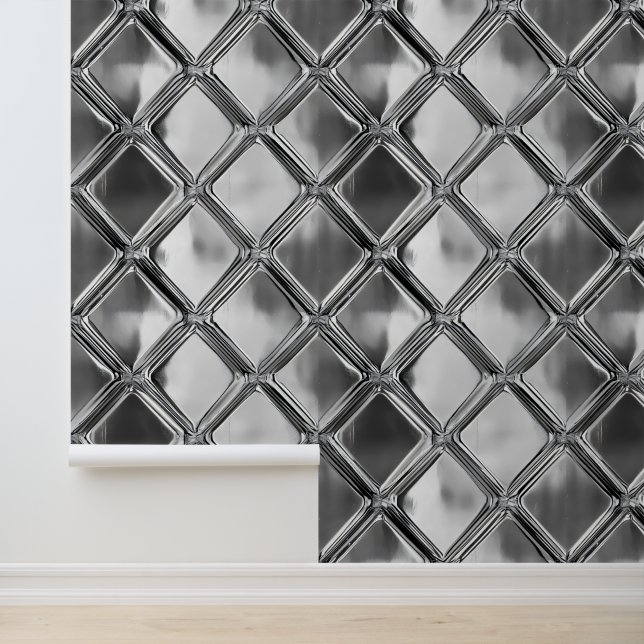 Papier Peint Motif de plaque d'argent (Application)