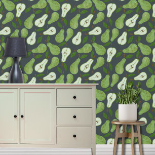 Papier Peint Motif de poire verte