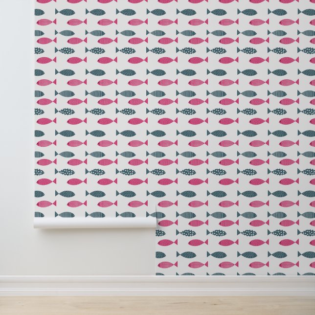 Papier Peint motif de poisson coloré (Application)