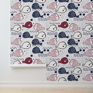 Papier Peint Motif de poisson mignon