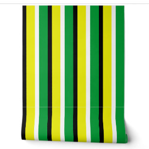 Papier Peint Motif de rayures vert jaune
