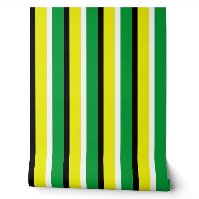 Papier Peint Motif de rayures vert jaune (Déroulement)