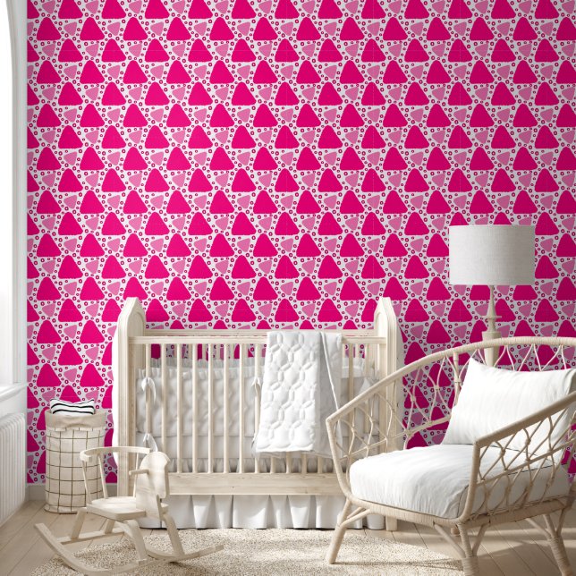 Papier Peint Motif de répétition du triangle rose mou (Enfants)