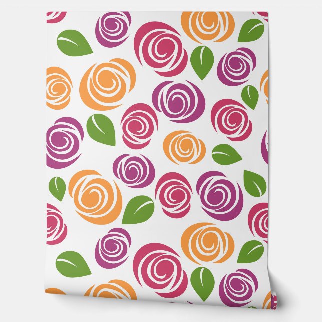 Papier Peint Motif de rose (Déroulement)