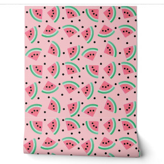 Papier Peint Motif de tranche de pastèque amusant pour l'ambian