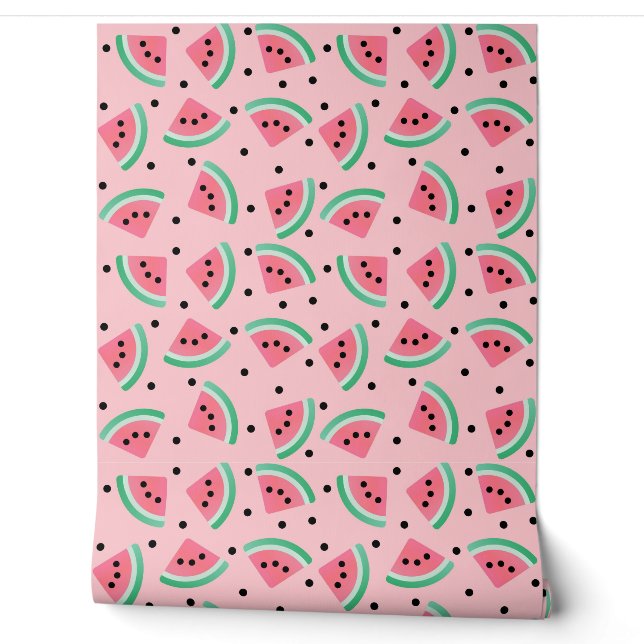 Papier Peint Motif de tranche de pastèque amusant pour l'ambian (Déroulement)