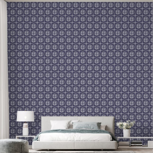 Papier Peint Motif de tuiles portugaises (Chambre à coucher)