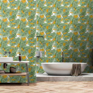 Papier Peint Motif de verdure de banane tropicale moderne