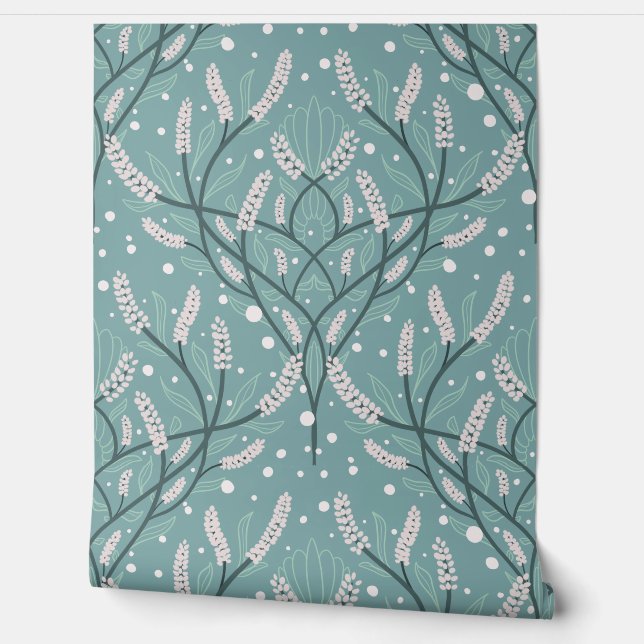 Papier Peint Motif de vigne végétale douce (Déroulement)