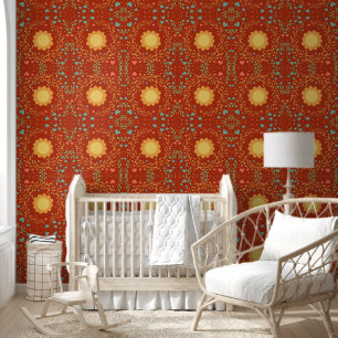 Papier Peint Motif de Whimsical rouge gras