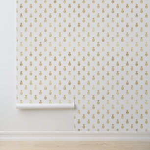 Papier Peint Motif deananas Tropical Gold