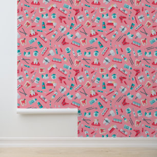 Papier Peint Motif dentaire rose
