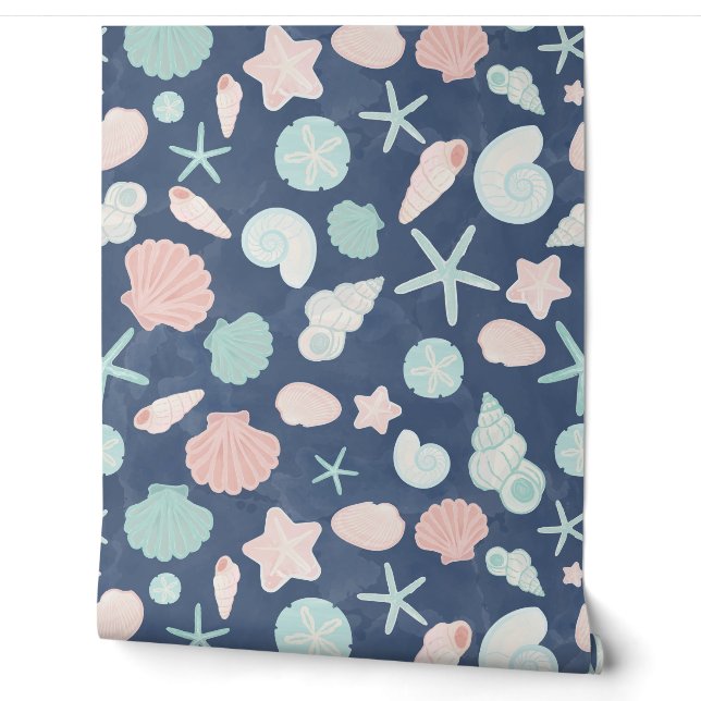 Papier Peint motif des coquillages (Déroulement)