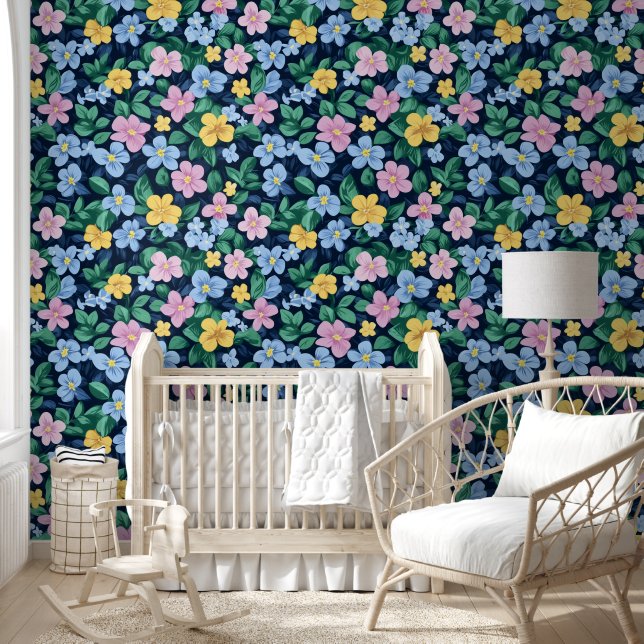 Papier Peint Motif des fleurs de printemps (Enfants)