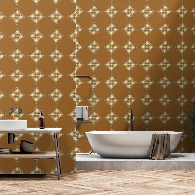 Papier Peint Motif diamant (Salle de bain)