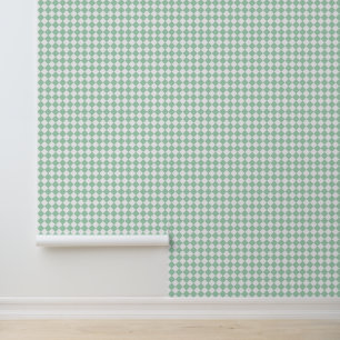 Papier Peint Motif diamant Green White Checker