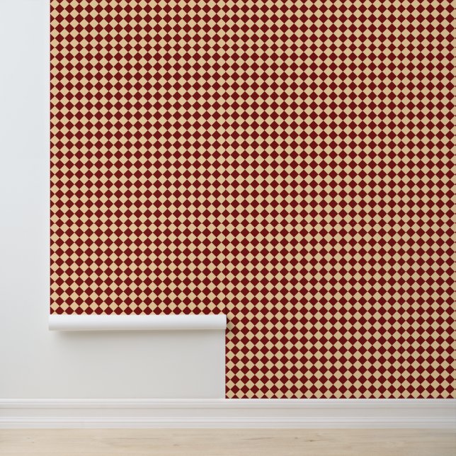Papier Peint Motif diamant rouge jaune Checker (Application)