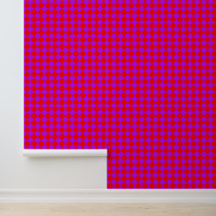 Papier Peint Motif diamant rouge pourpre Checker