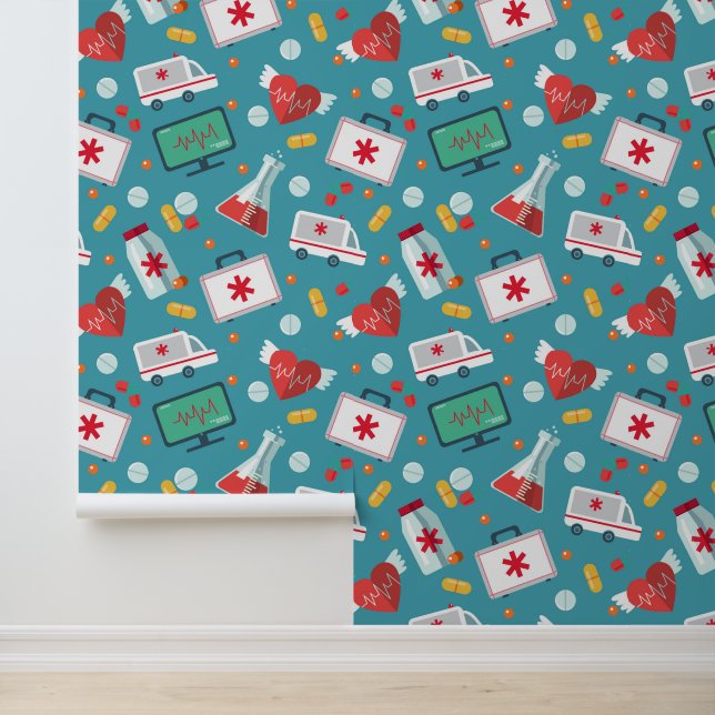 Papier Peint Motif d'icône Médicale (Application)
