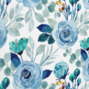 Papier Peint Motif d'impression Floral Aquarelle bleue