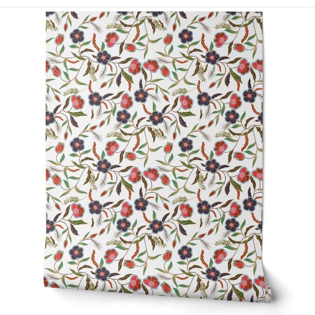 Papier Peint Motif d'impression florale vintage (Déroulement)