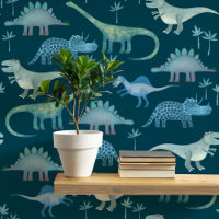Motif Dinosaur amusant Turquoise Vert
