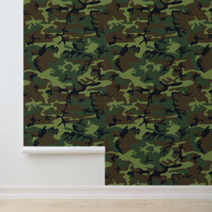 Papier Peint Motif du Camouflage Vert, Motif militaire, Armée