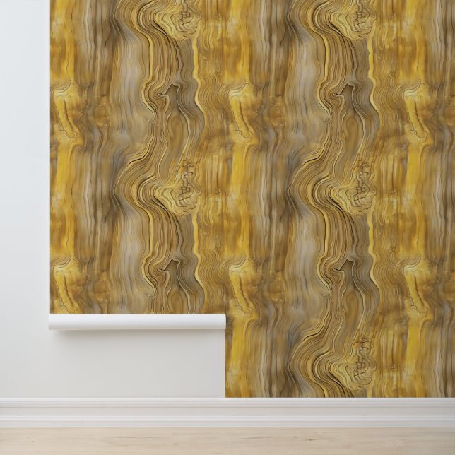 Papier Peint Motif en bois jaune (Application)
