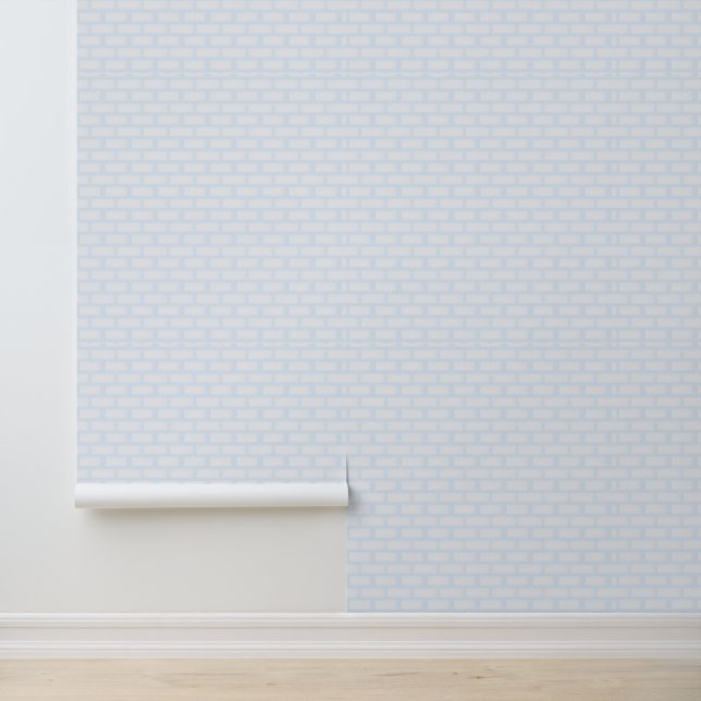 Papier Peint Motif en brique bleu pastel doux (Application)