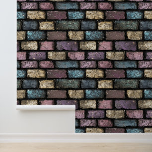 Papier Peint Motif en brique de Parties scintillant colorée