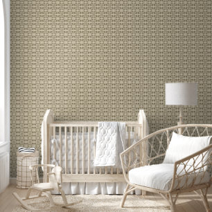Papier peint Motif en dentelle beige Faux