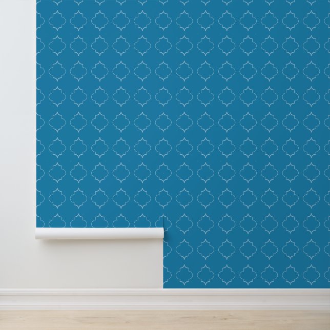Papier Peint Motif en forme bleu marocain (Application)