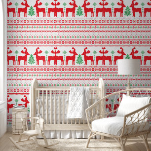 Papier Peint Motif esthétique de Noël pastel - Vibrations des f