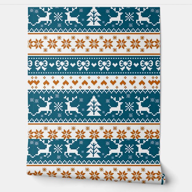 Papier Peint Motif festif de Noël (Déroulement)